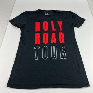 Holy Roar Religious Tour Shirt Women Medium Black Short Sleeve Double Sided Tee